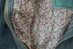 Vintage 1990s Full Stop Suede Green Paisley Lined Bomber Jacket Made In USA