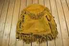 Vintage 1960s Sprung Genuine Leather Western Fringe Jacket Mens 44