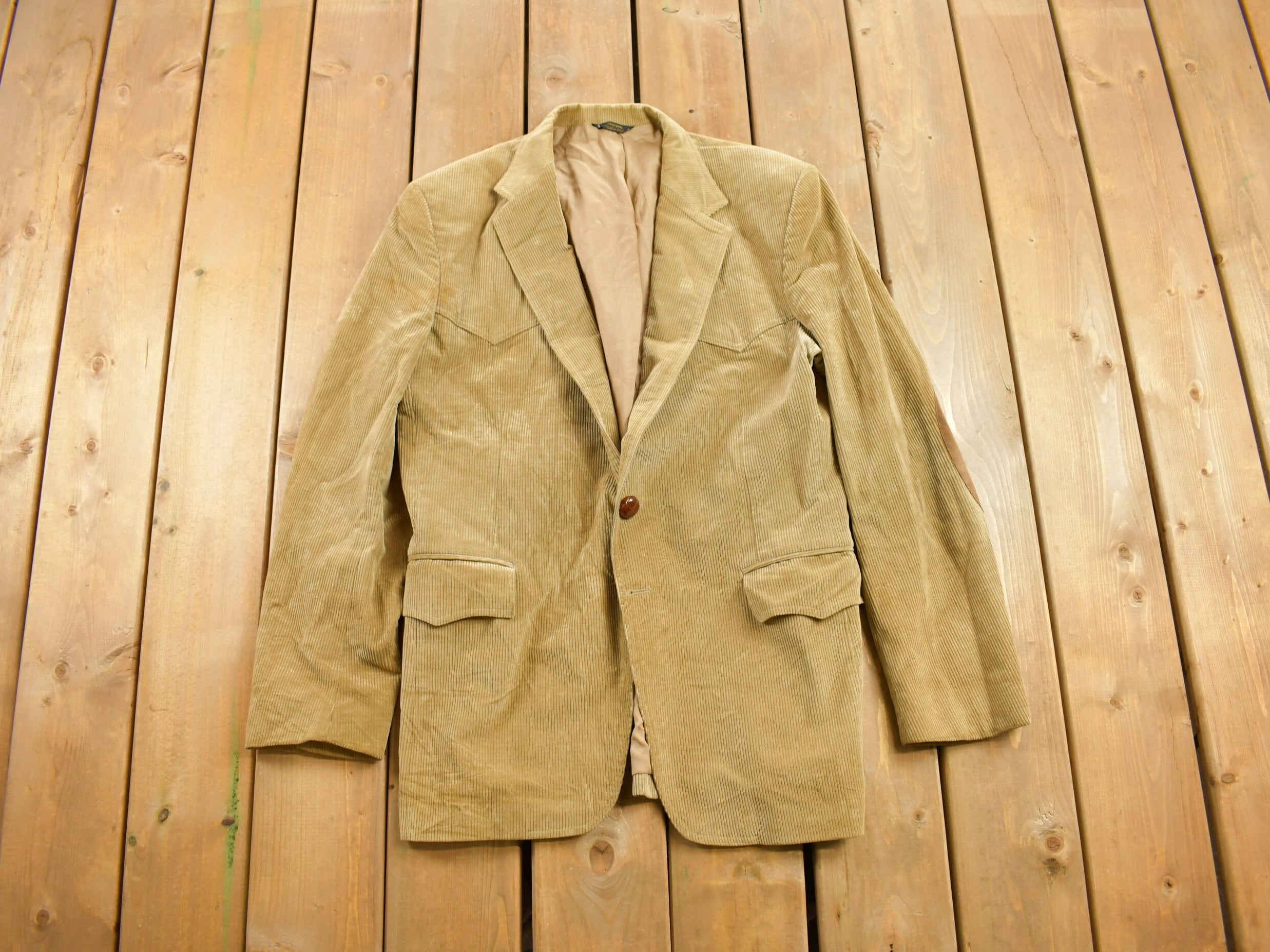 Vintage 1980s Levis Corduroy Beige Sportcoat