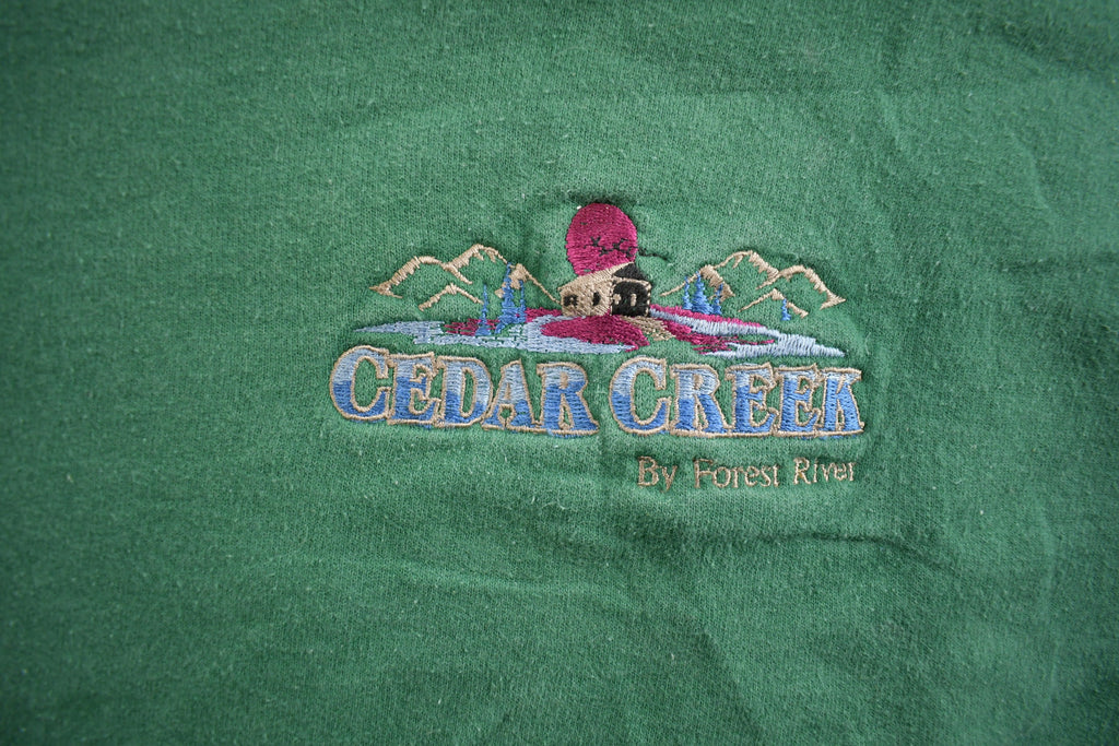Vintage 1990s Cedar Creek Hanes Embroidered Crewneck Sweatshirt Made In USA
