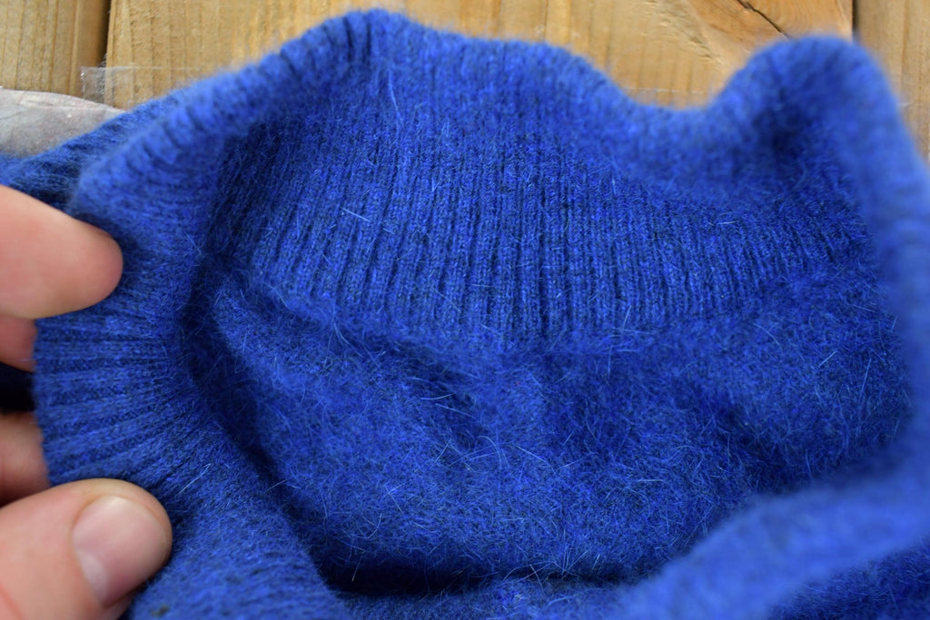 Vintage 1990s Cookie Monster Blue 100% Wool Knit Sweater