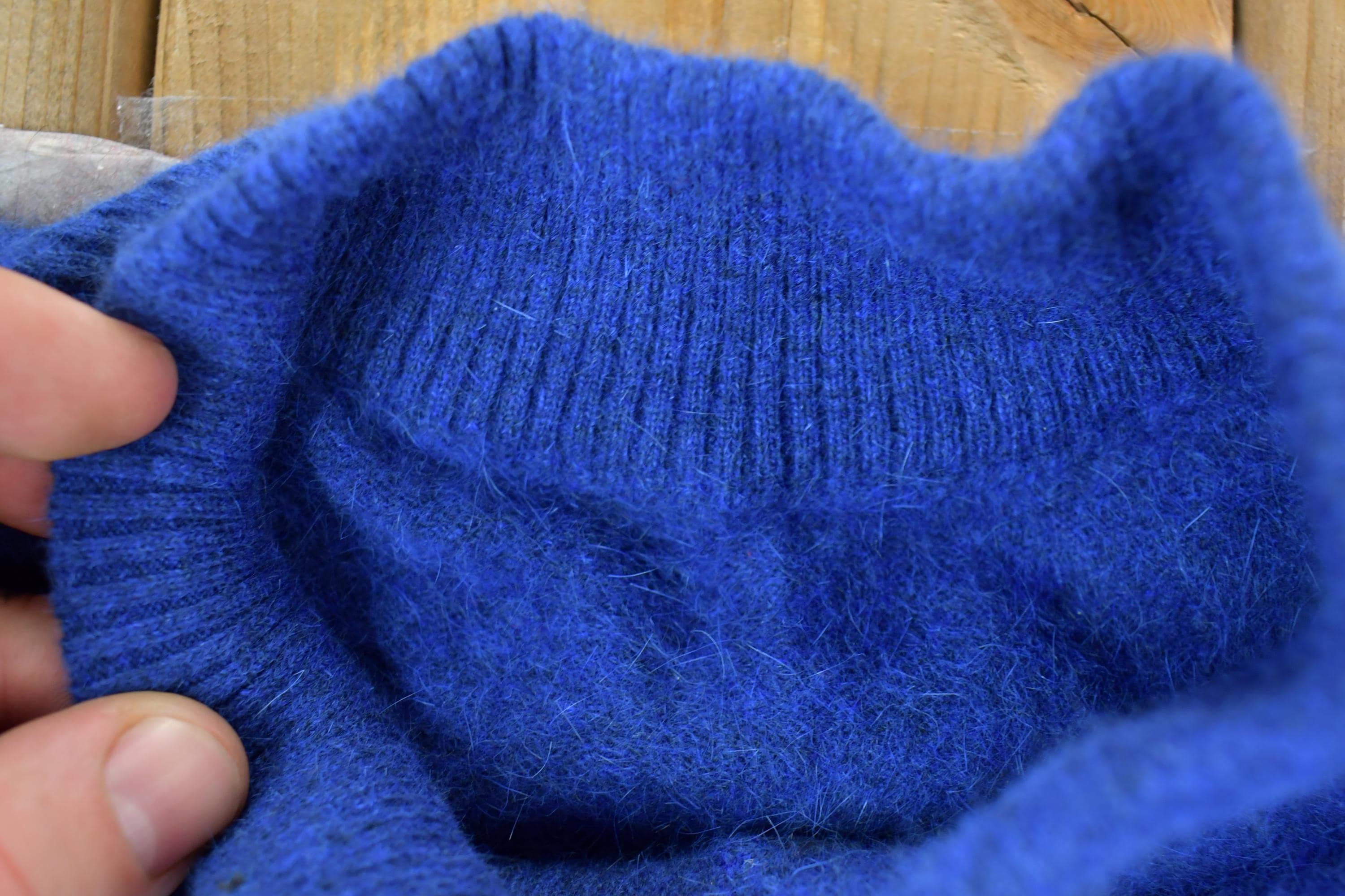 Vintage 1990s Cookie Monster Blue 100% Wool Knit Sweater