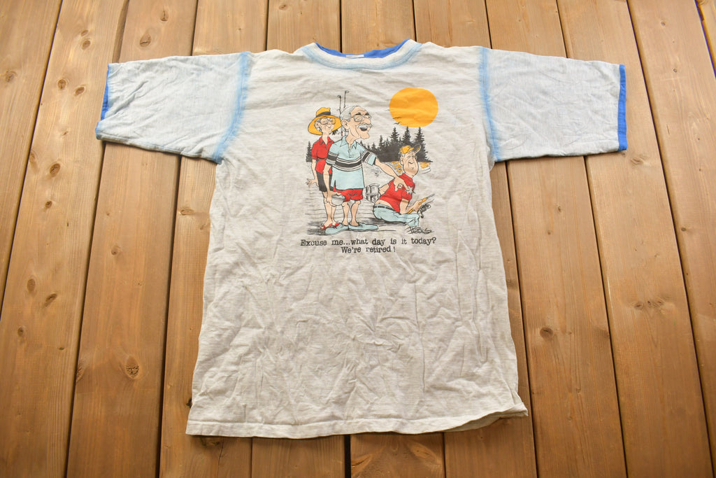 Vintage 1990s Funny Retirement Graphic T Shirt