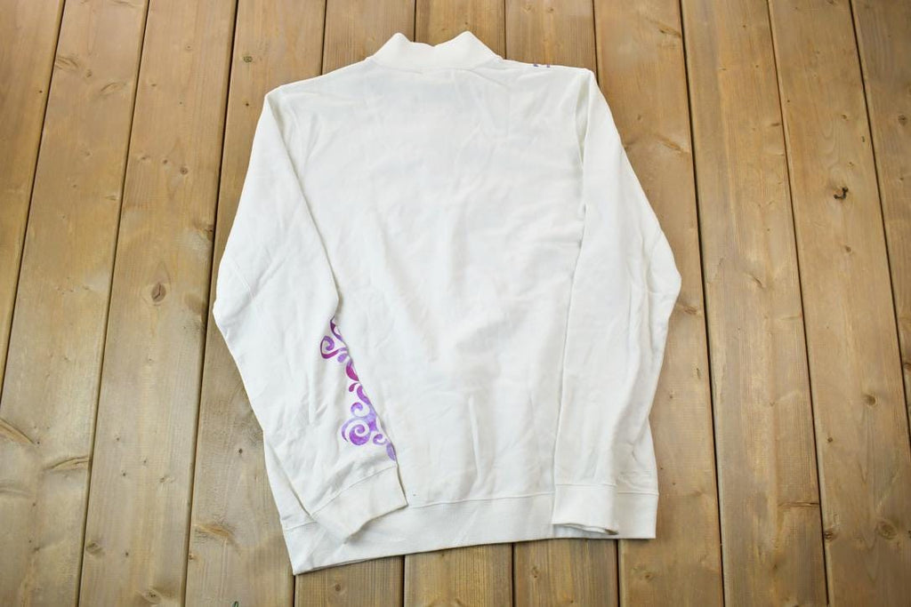 Vintage 1990s Crazy Shirts Quarter Button Mock Neck Sweatshirt /