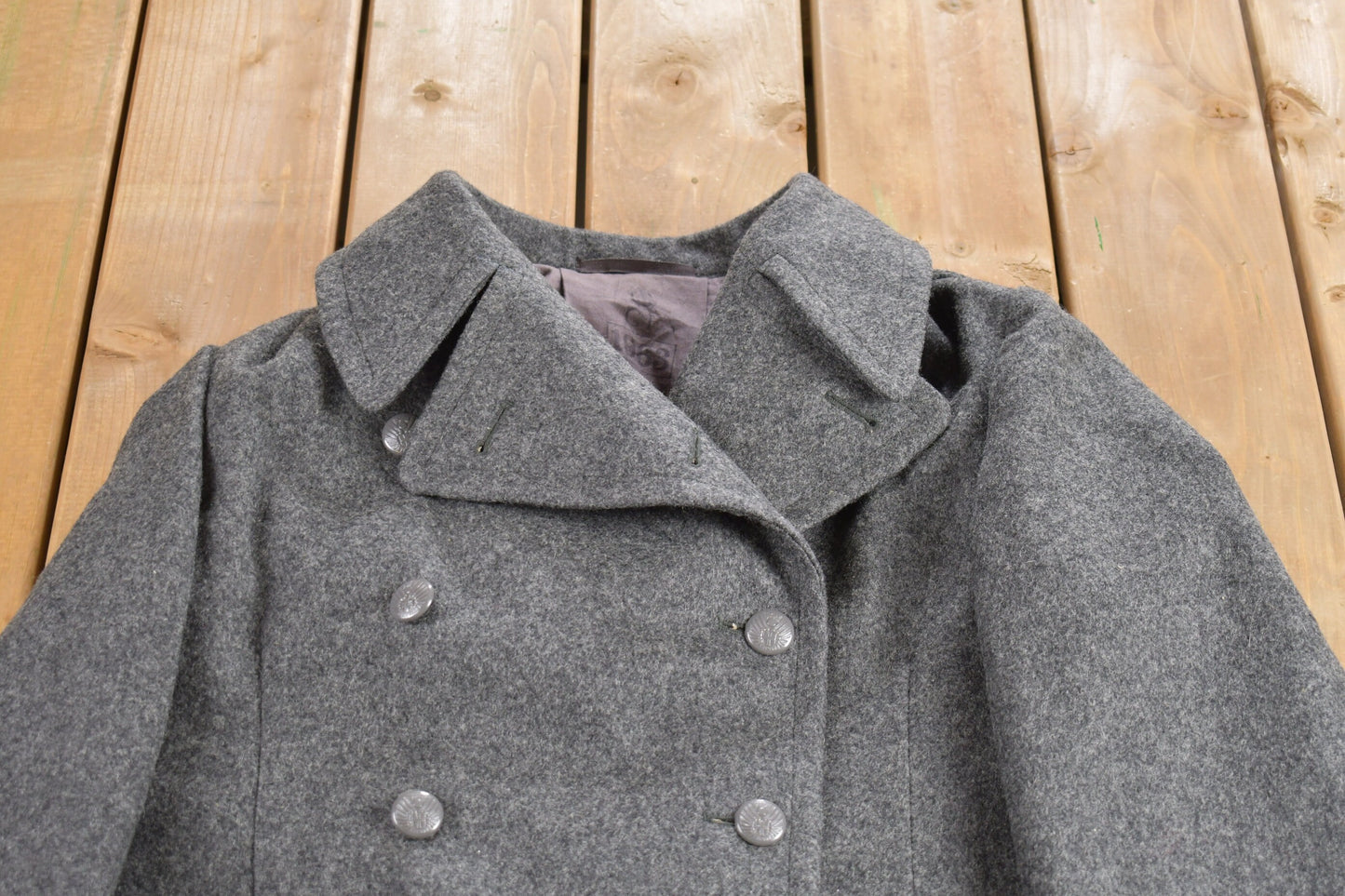 Vintage 1963 Danish Military Wool Over Coat / Wool Jacket / 60s Jacket / Danish Military / Winter / Cozy Trench Coat / 60s / KL 96