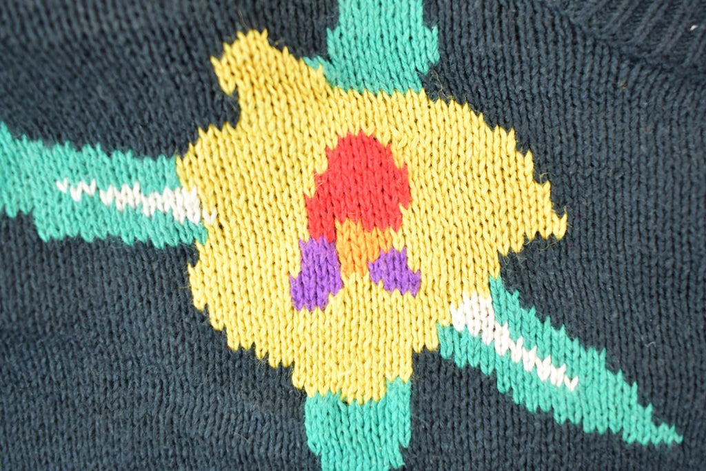 Vintage 1990s Images By Duet Floral Knit Crewneck Sweater