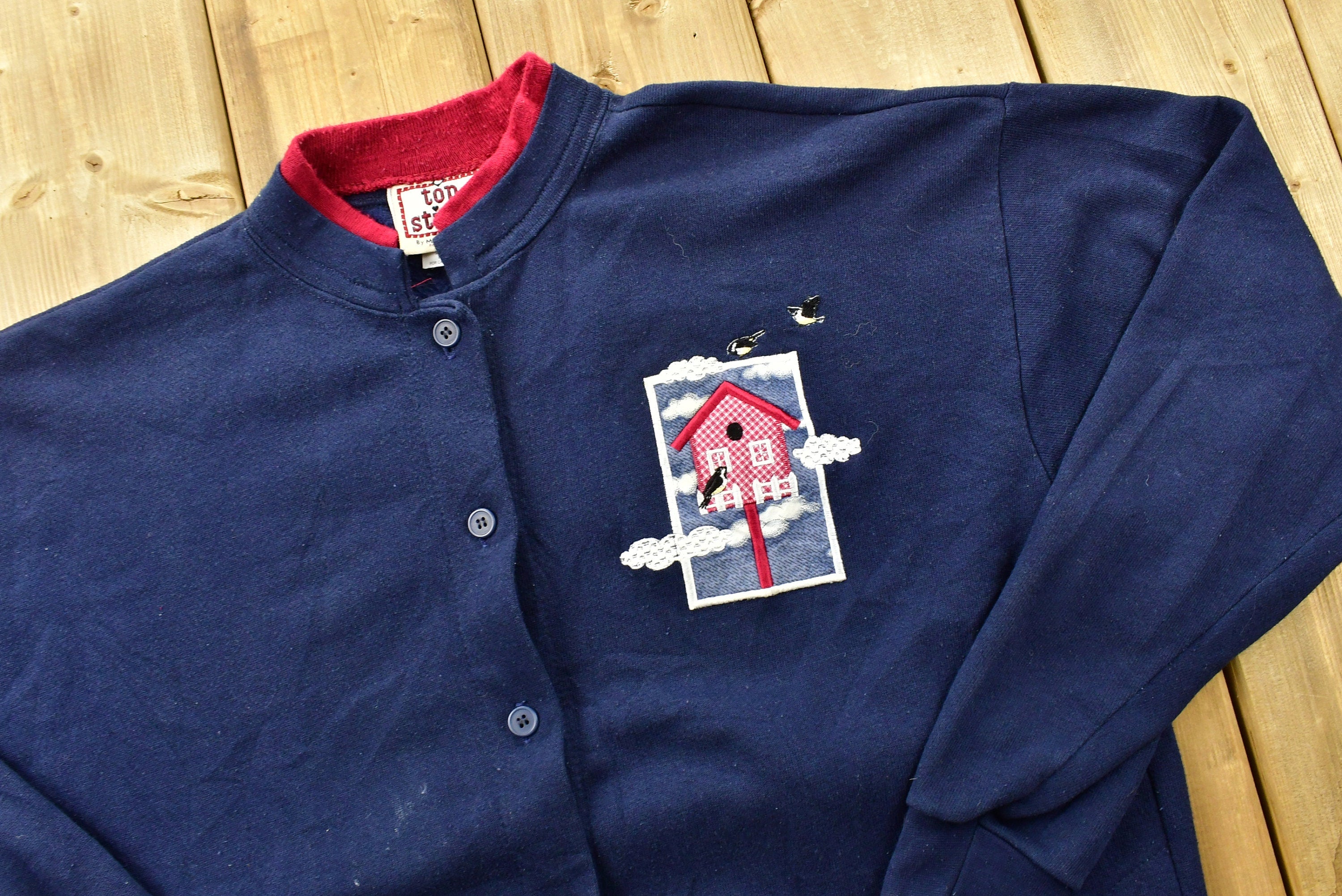 Vintage 90's Mailbox Embroidered Cardigan Sweater