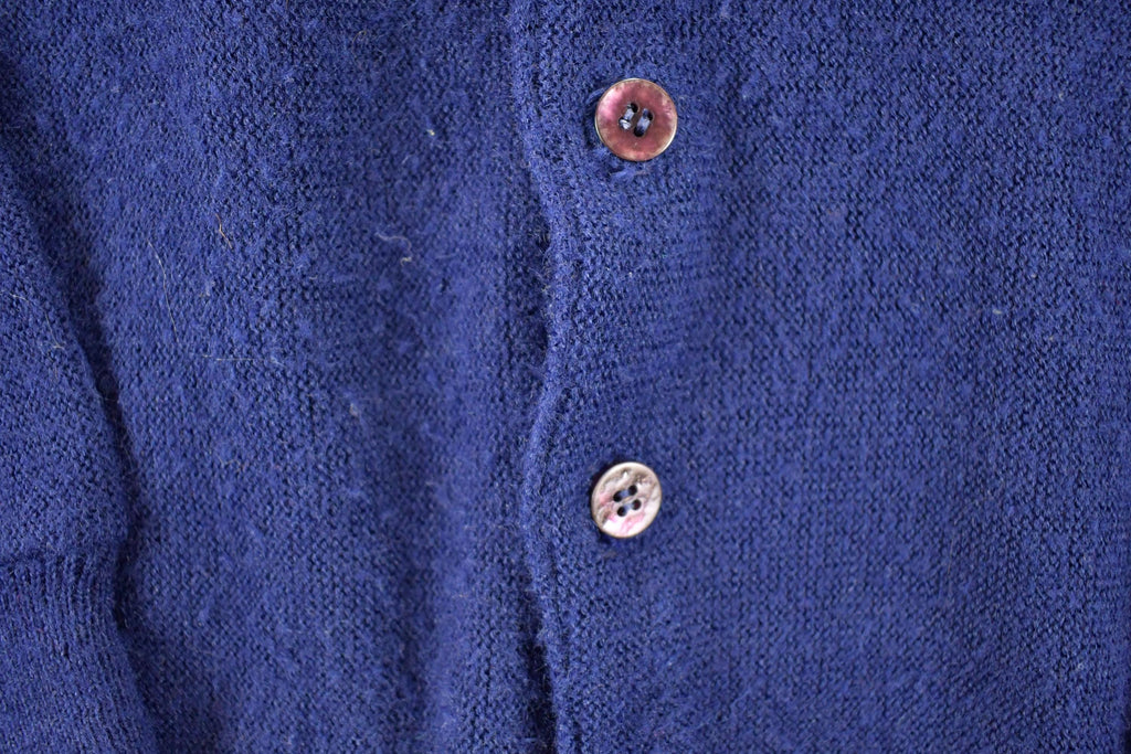Vintage 1970s Navy Knit Cardigan Sweater Vest Men's M