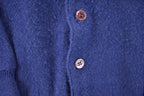 Vintage 1970s Navy Knit Cardigan Sweater Vest Men's M