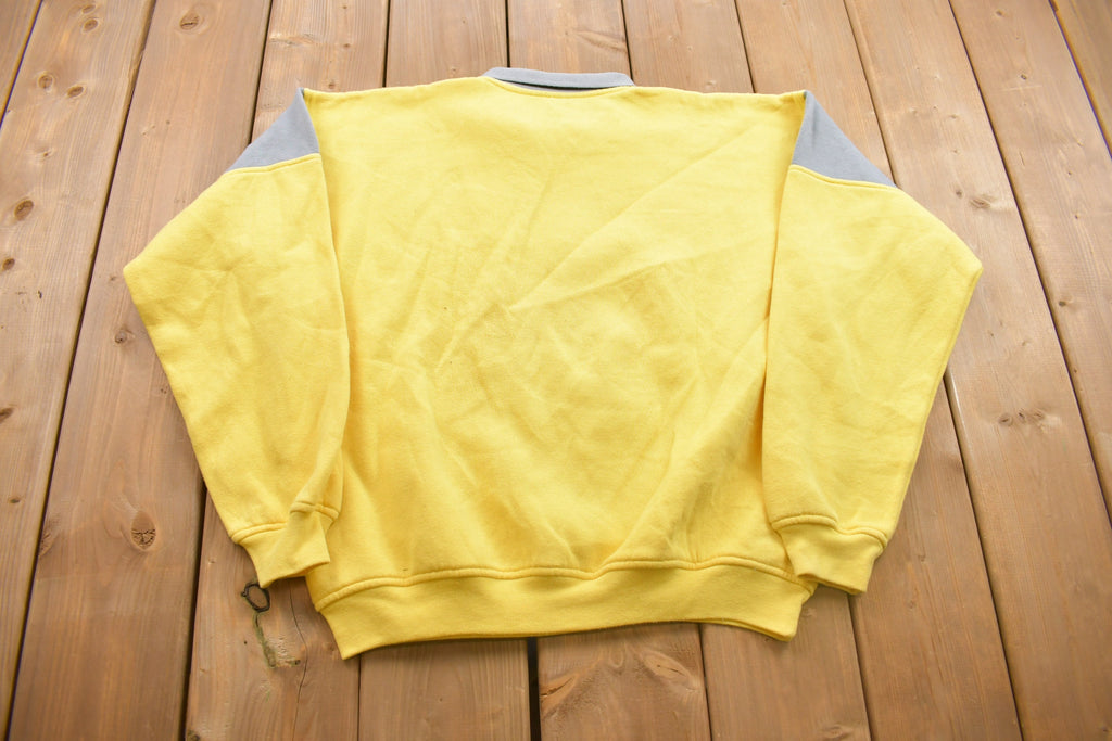 Vintage 1990s Expressions Yellow Quarter Zip Sweatshirt