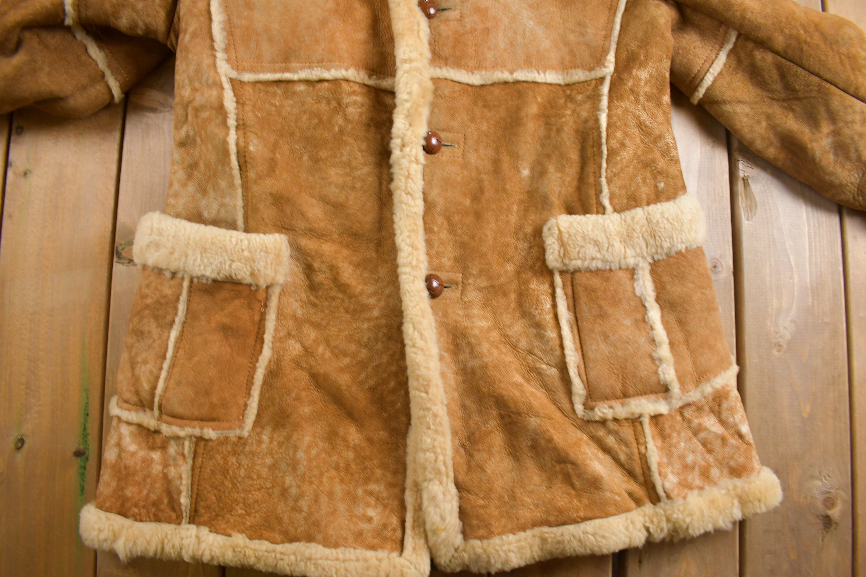 Vintage 1980s Shearling Leather Jacket