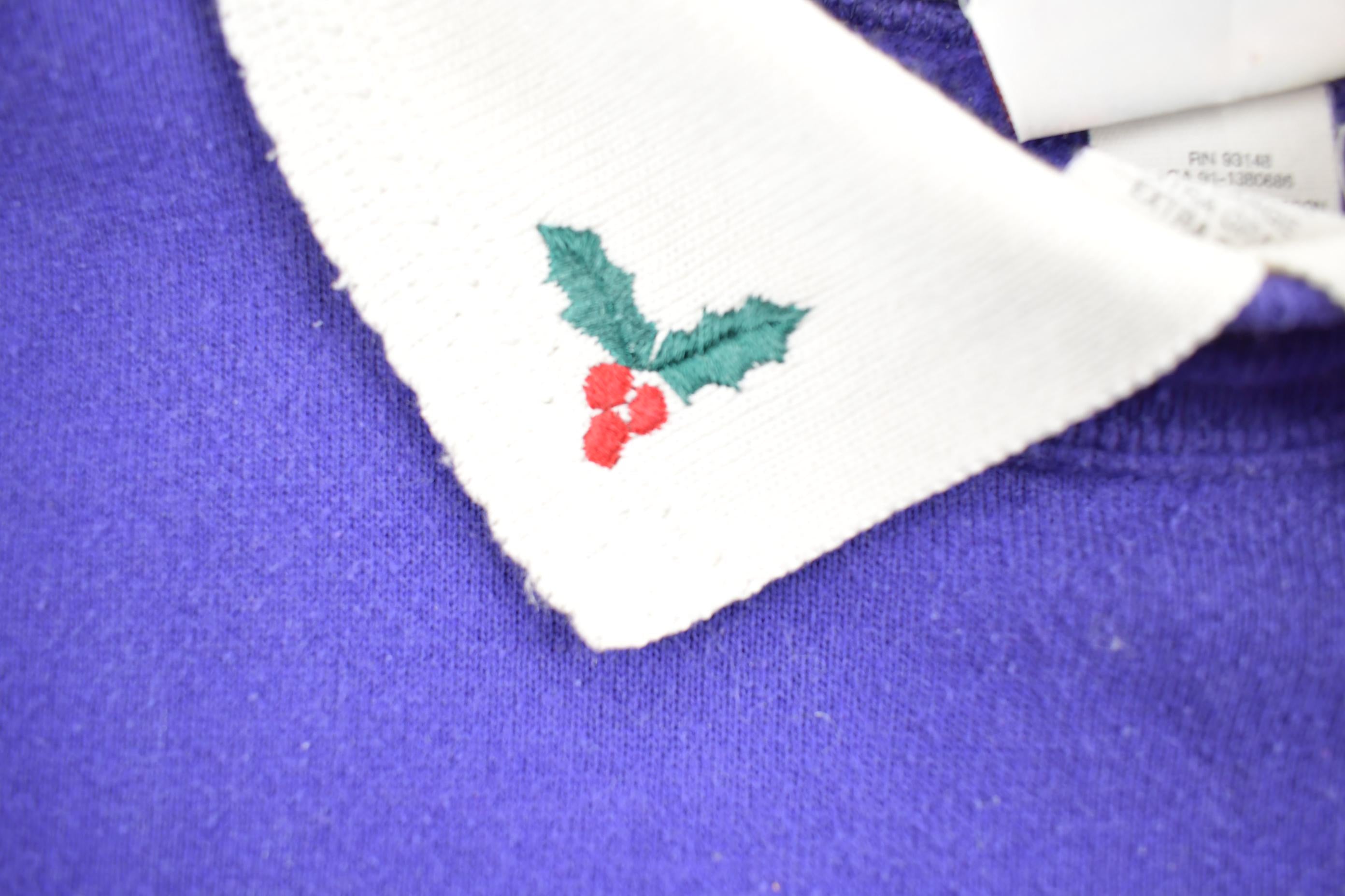 Vintage 1990s Christmas Embroidered Grandma Style Crewneck Sweater