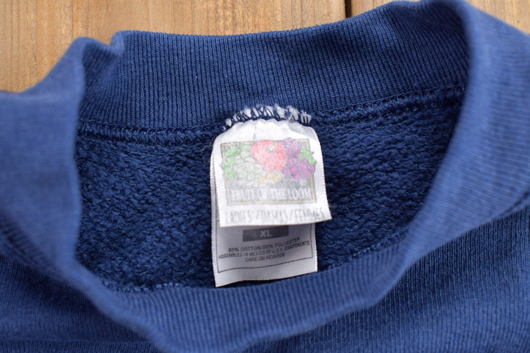 Vintage 1990s Blank Navy Blue Crewneck Sweatshirt