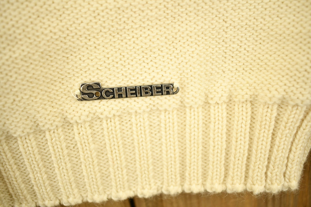 Vintage 1980s 100% Wool Sigi Schieber Knit Cardigan Sweater