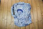 Vintage 1990s Crazy Pattern Abstract Button Up Shirt /