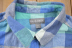 Vintage 1990s Blue Flannel Plaid Button Up Western Shirt