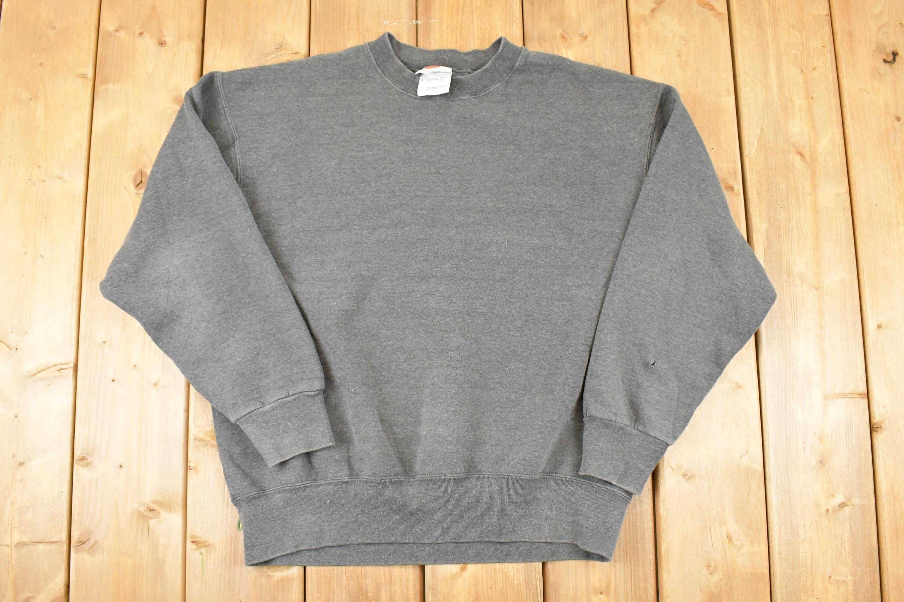 Vintage 1990s Premium Weight Fleece Blank Crewneck Sweatshirt Mens L