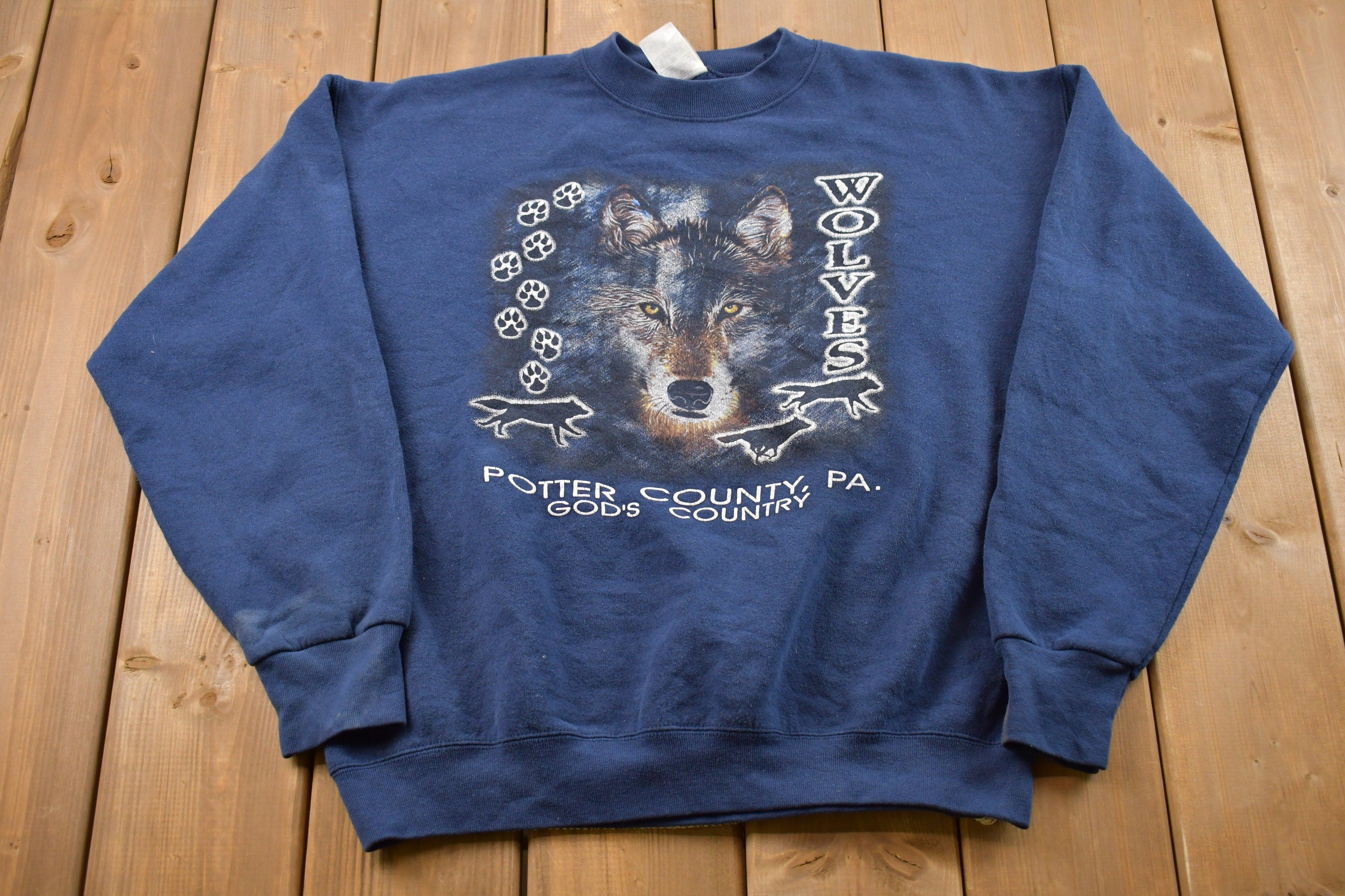 1990s Wolf Potter County PA Crewneck
