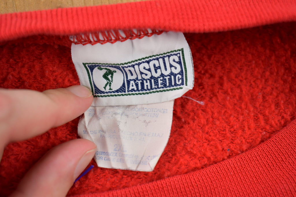 Vintage 1990s Blank Bright Red Crewneck Sweatshirt