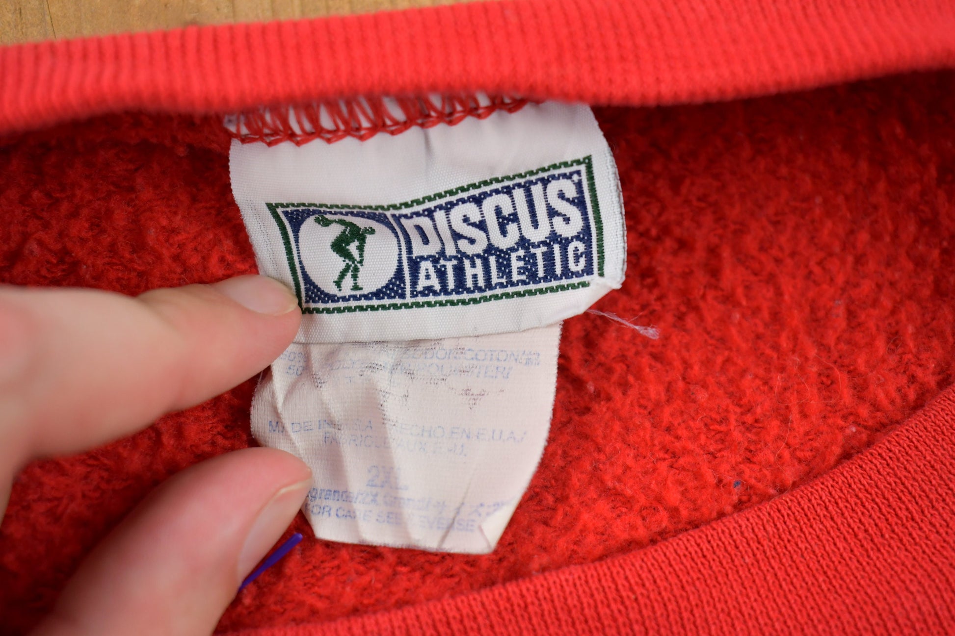 Vintage 1990s Blank Bright Red Crewneck Sweatshirt