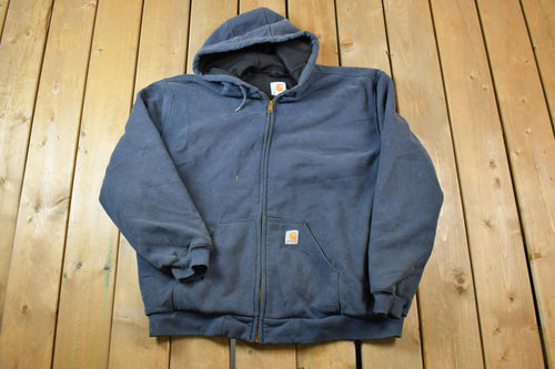 Vintage 1990s Carhartt Zip Up Rain Defender Hoodie Size XL / Vintage Workwear / Vintage Carhartt / Distressed