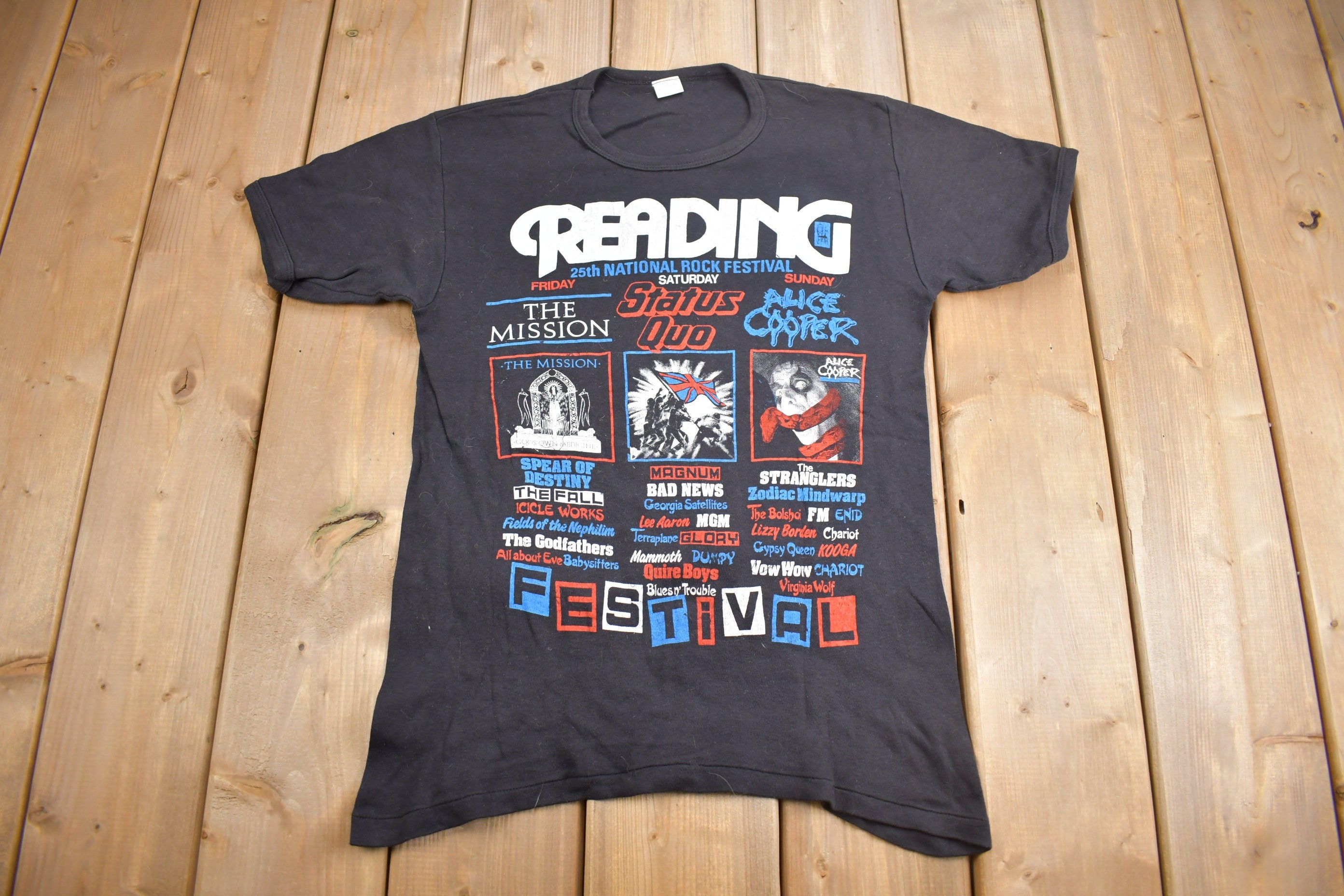 Vintage 1980 Reading Leeds 25th National Rock Festival Tour Band T-Sh0irt