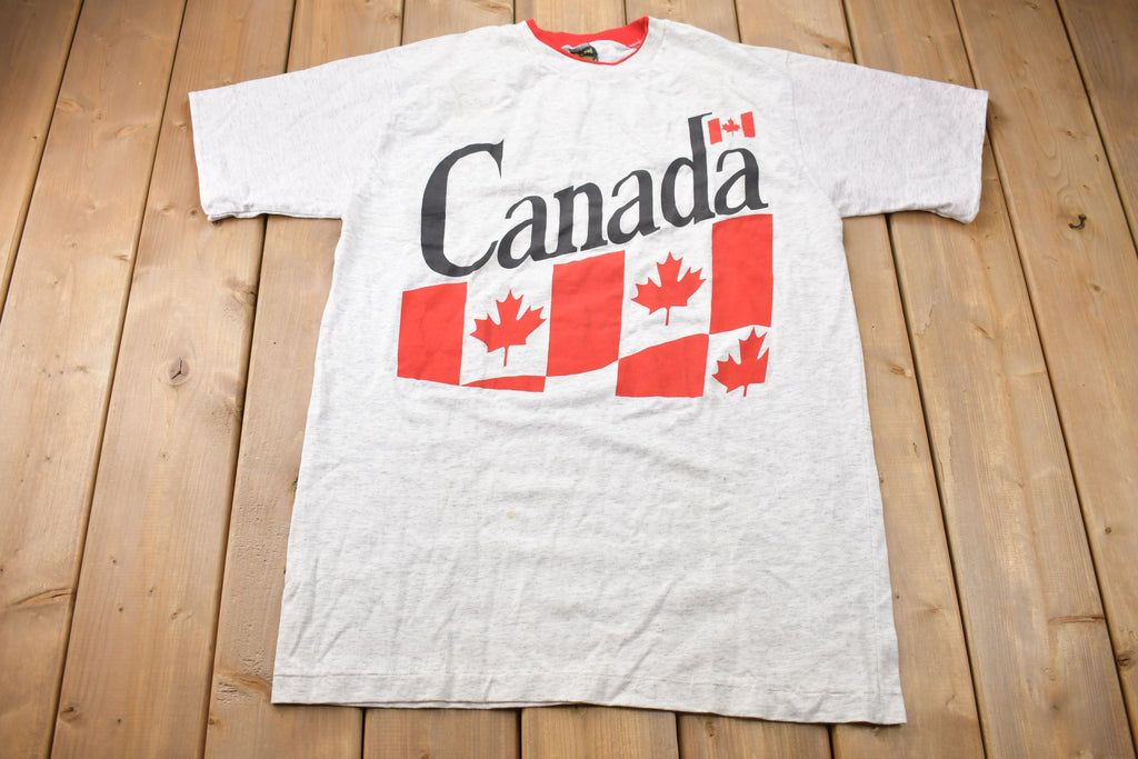 Vintage 1990s Canada Multiple Flags Graphic T-Shirt