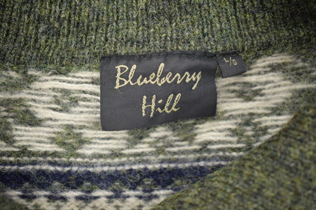 Vintage 1990s Blueberry Hill Zip Up Knitted Sweater