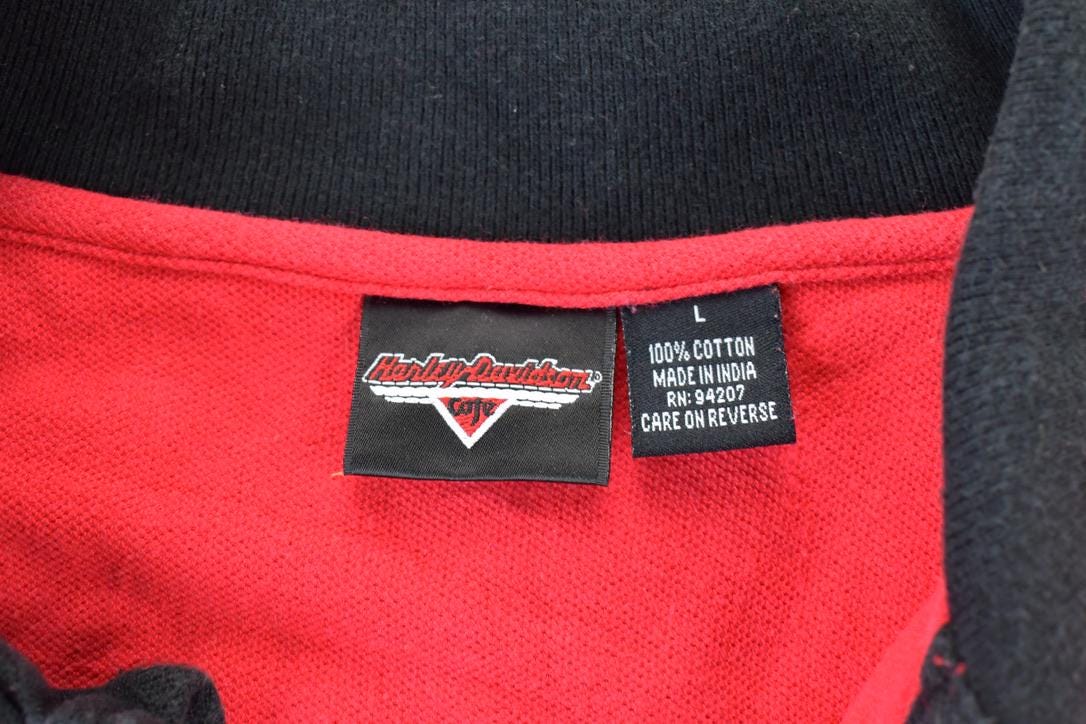 Vintage 1990s Harley Davidson Las Vegas Fire Polo Shirt Made In USA