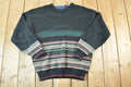 Vintage 1990s Crosswoods Knit Abstract Pattern Crewneck Sweater Mens L