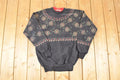 Vintage 1990s Artisans AOP Christmas Double Collar Crewneck Sweatshirt Men's M