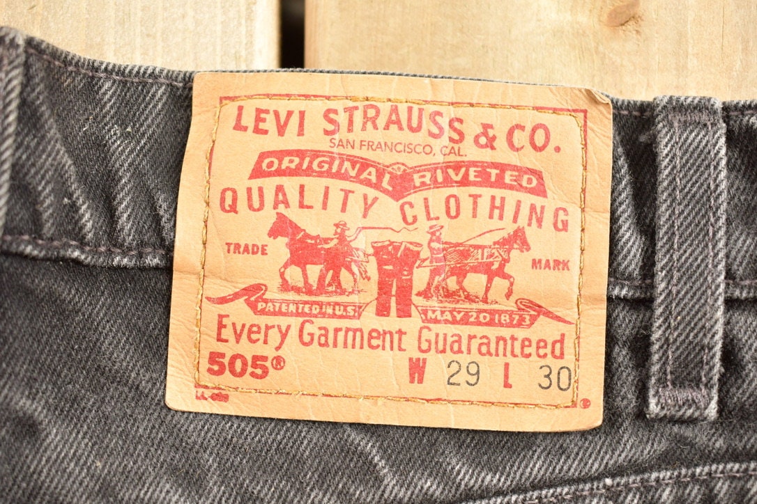 Vintage 1980s Levi's 505 Black Tab Jeans Size 28 x 28.5 / Faded Black / Dark Wash / Vintage Denim / Made In USA / 80s Levi's / Straight Cut