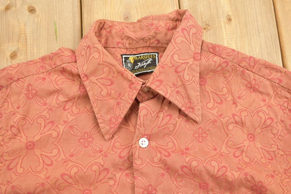 Vintage 1980s Marquis Joesph Patterned Button Up Shirt /