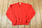Vintage 1970s Munsingwear Knit Perfect Mild Distress Cardigan Sweater Made In USA