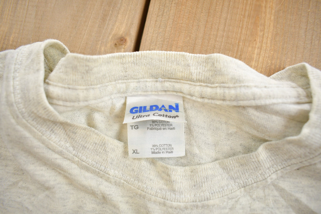 Vintage 1990s Cartoon Dogs On Train Stitch Graphic T-Shirt Made In USA