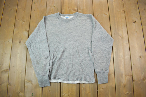 Vintage 1990s Blank Grey Crewneck Sweatshirt / 90s Crewneck Streetwear / 90s Blank