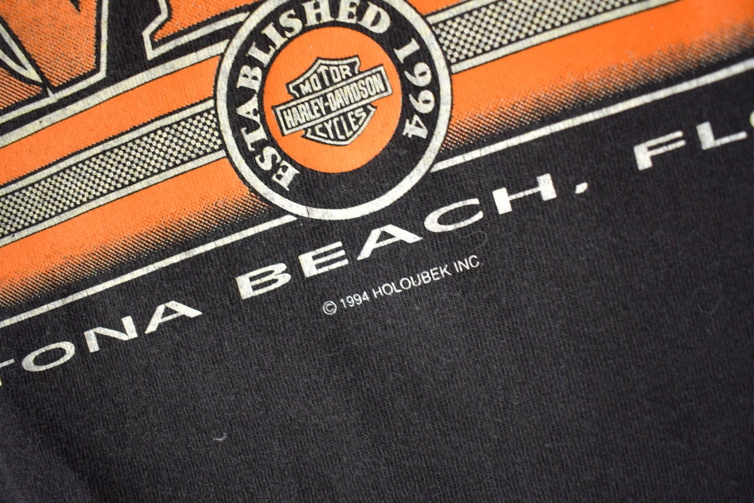 Vintage 1994 Daytona Beach Harley Davidson Motorcycles Single Stitch Graphic T-Shirt Made In USA