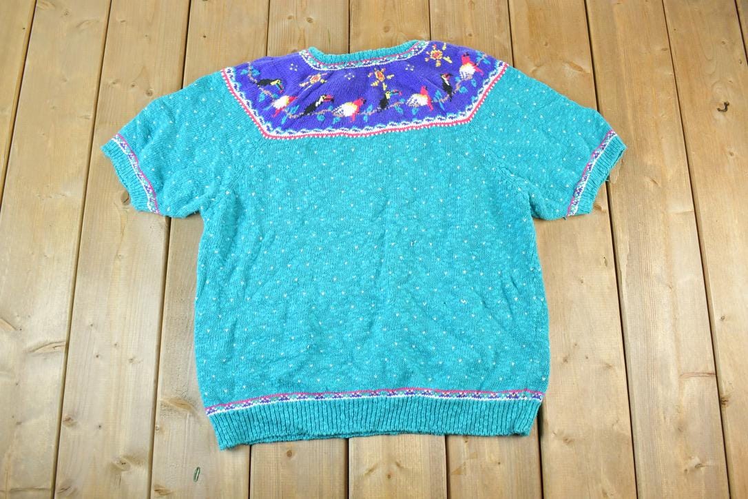 Vintage 1990s Woolrich Woman Knit Abstract Pattern Crewneck Sweater