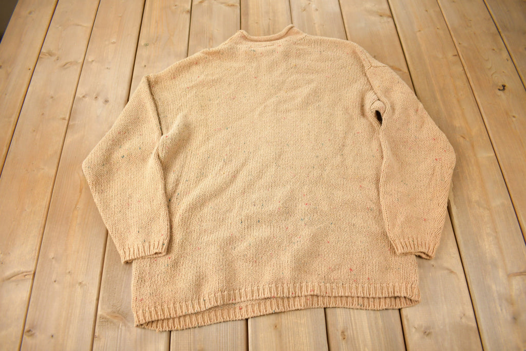 Vintage 1990s Gina Peters Abstract Patchwork Knit Crewneck Sweater