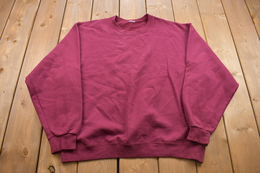 Vintage 1990s Blank Maroon Crewneck Sweatshirt