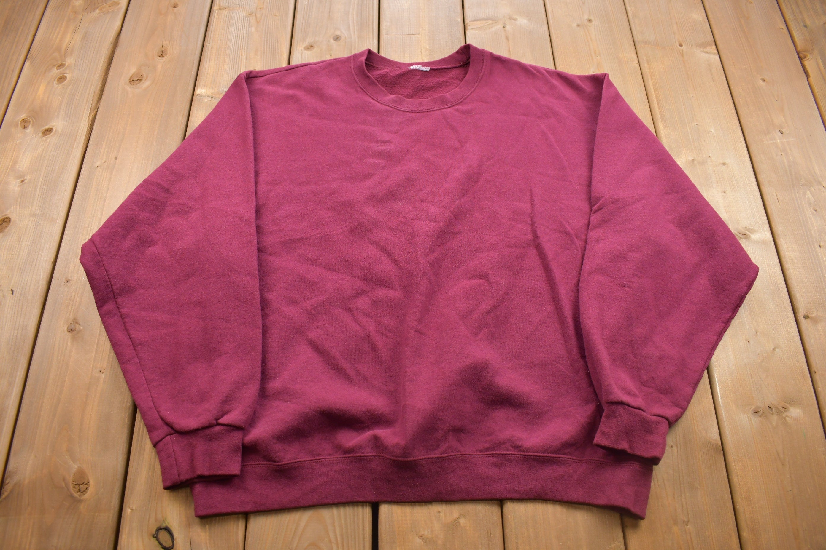 Vintage 1990s Blank Maroon Crewneck Sweatshirt
