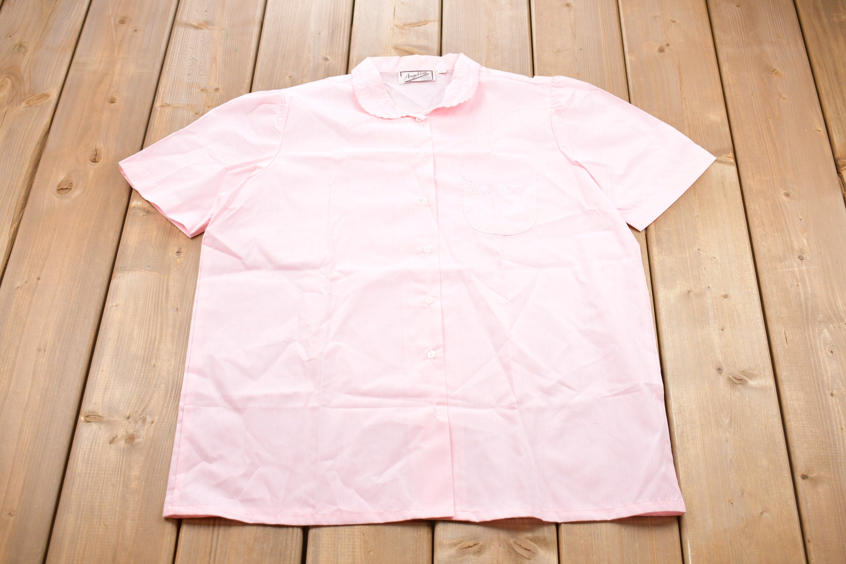 Vintage 1990s Angelina Pink Button Up Shirt