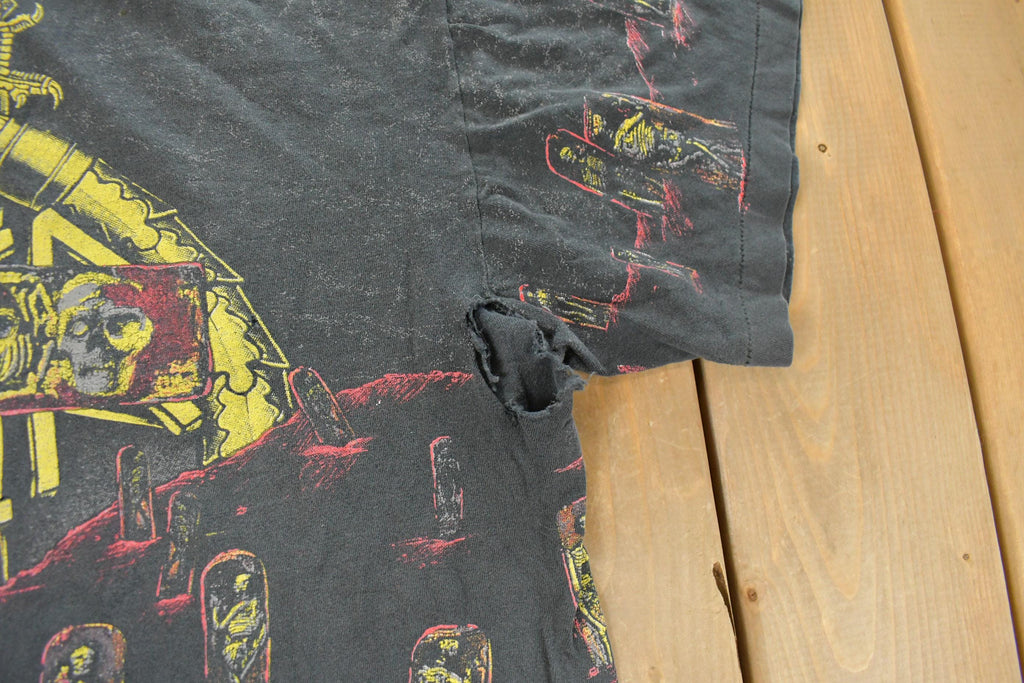 Vintage 1991 Slayer Seasons in the Abyss Tour Thrashed Band T-Shirt Men's XL