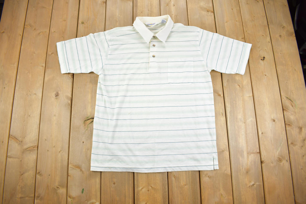 True Vintage 1980s Hyanni Sport Striped Quarter Button Up Shirt