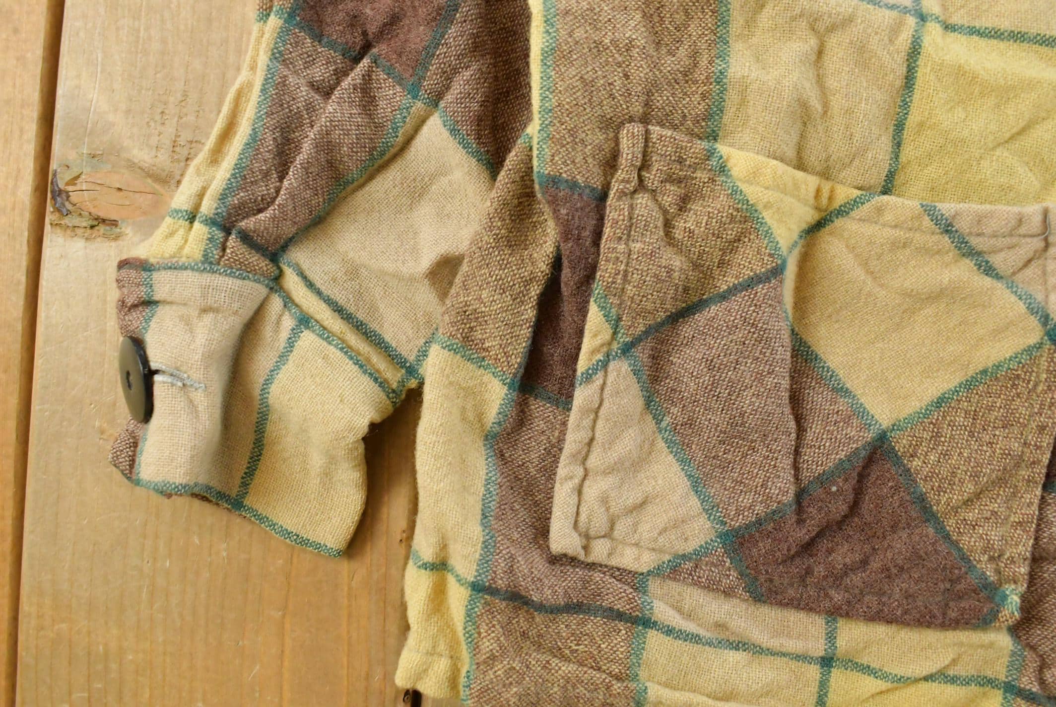 Vintage 1960s Plaid Wool Blazer Shirt Women's Large