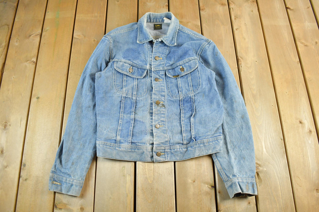 Vintage 1970s Lee Sanforzied Denim Jean Trucker Jacket Men's Small