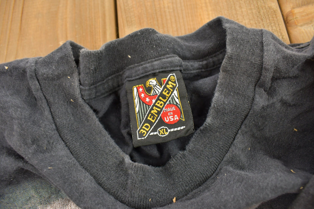 Vintage 1993 Hitchin' Post Truck Terminal 3D Emblem T-Shirt