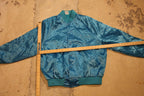 Vintage 1980s Children's World Ministry Snap Button Satin Bomber Jacket