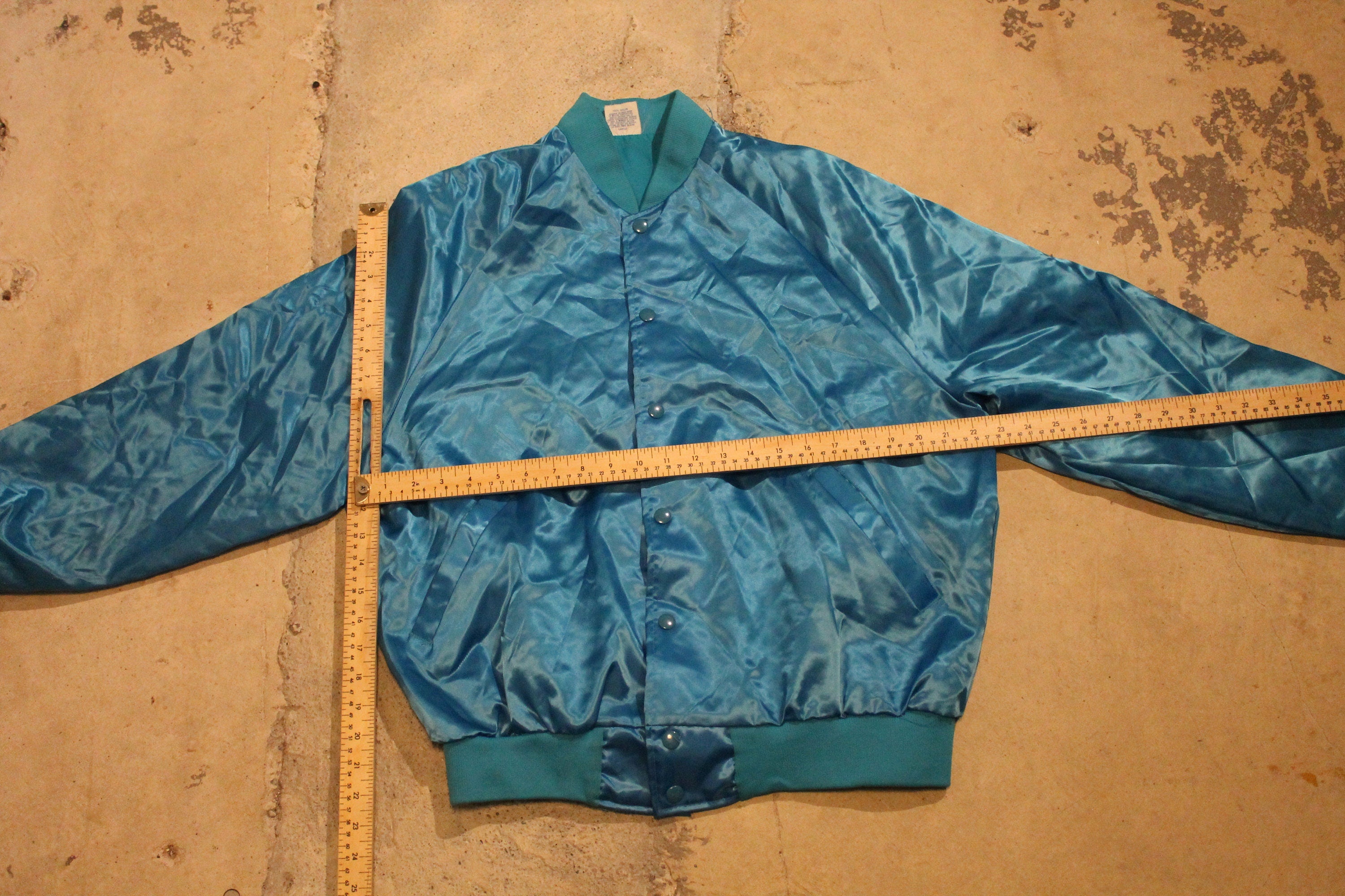 Vintage 1980s Children's World Ministry Snap Button Satin Bomber Jacket