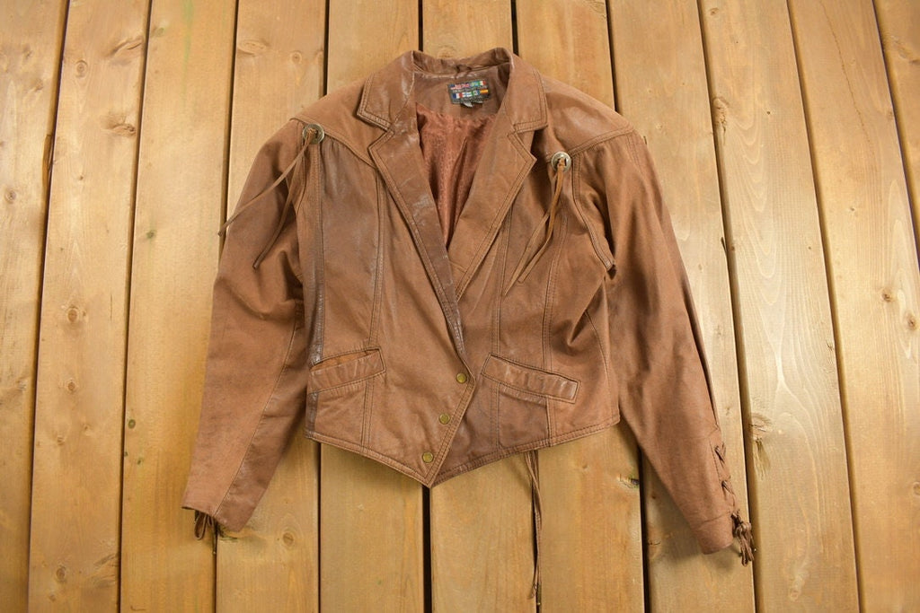 Vintage 1980s Paris Sport Club Western Fringe Jacket
